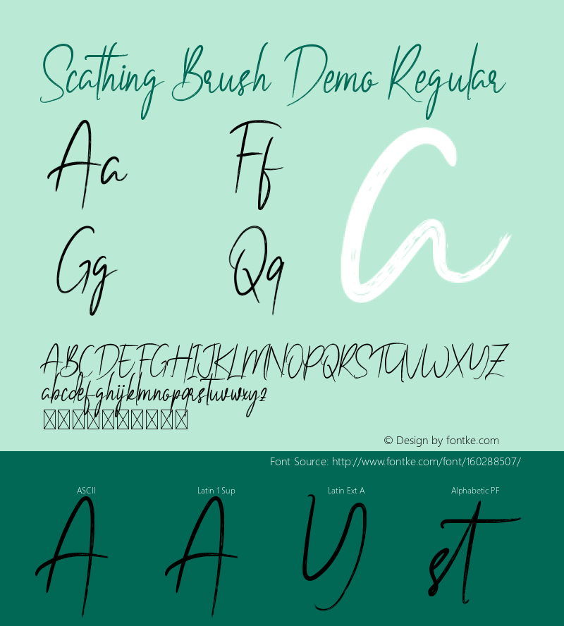 Scathing Brush Demo Version 1.001;Fontself Maker 3.5.1图片样张