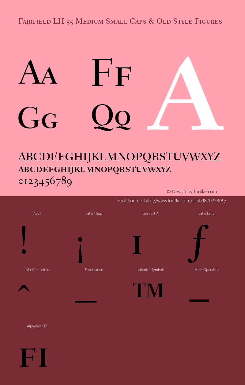 Fairfield LH 55 Medium Small Caps & Old Style Figures 001.002图片样张