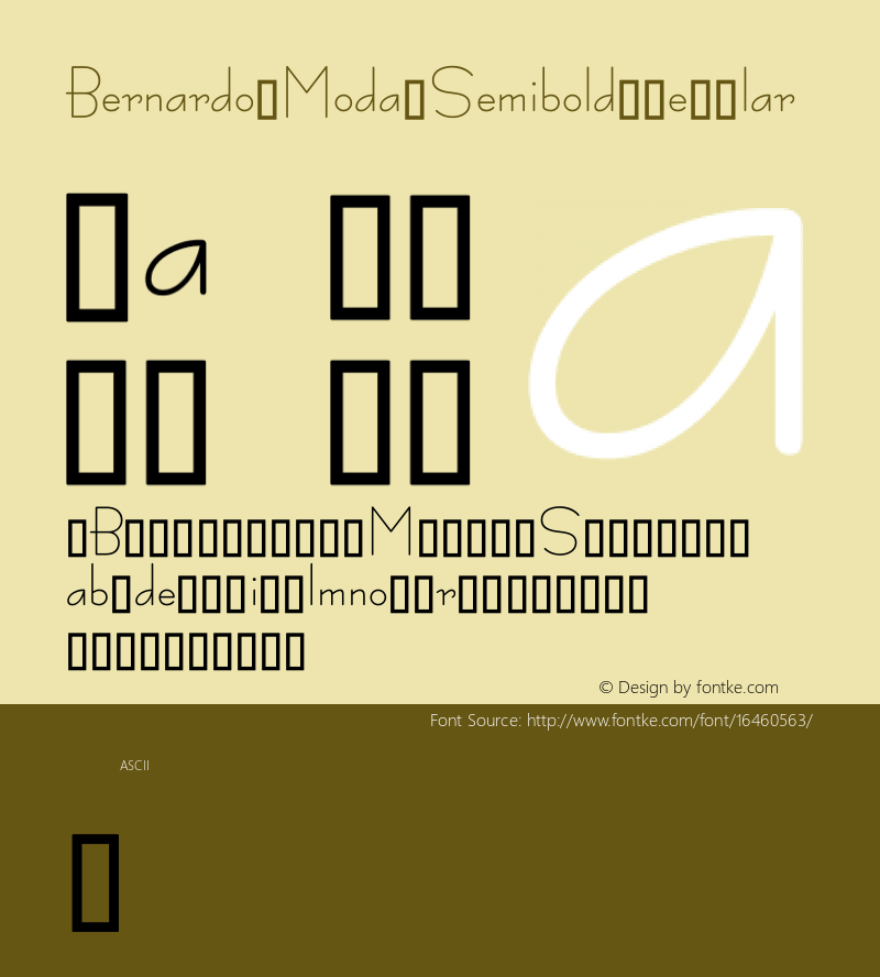 Bernardo Moda Semibold Regular Version 2.001图片样张