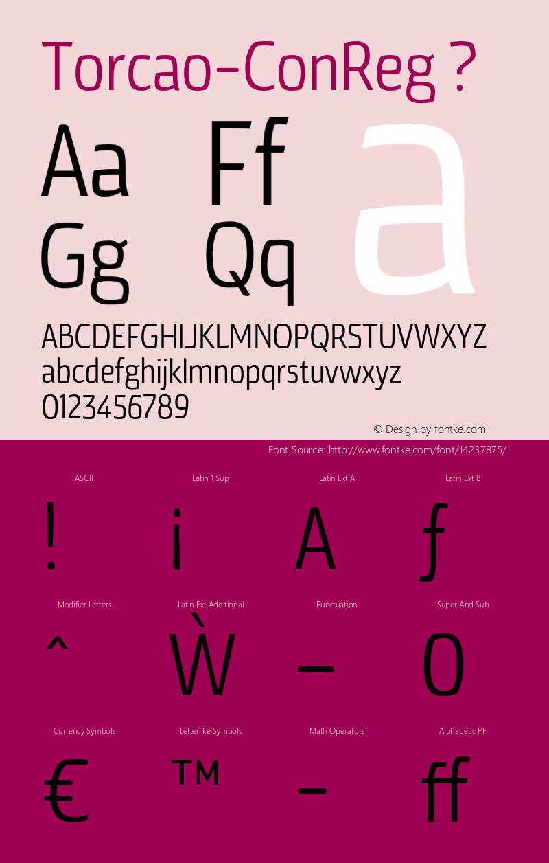 Torcao-ConReg ? Version 1.000;com.myfonts.insigne.torcao.con-regular.wfkit2.44E4图片样张