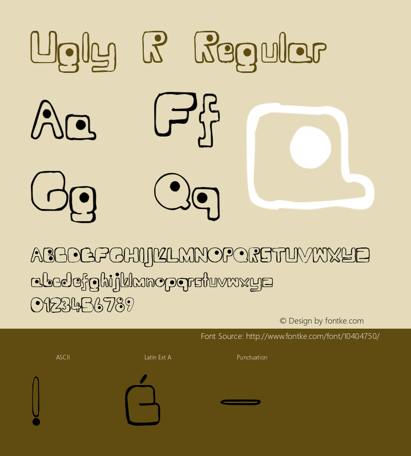 Ugly R Regular Macromedia Fontographer 4.1 25.5.2011.图片样张