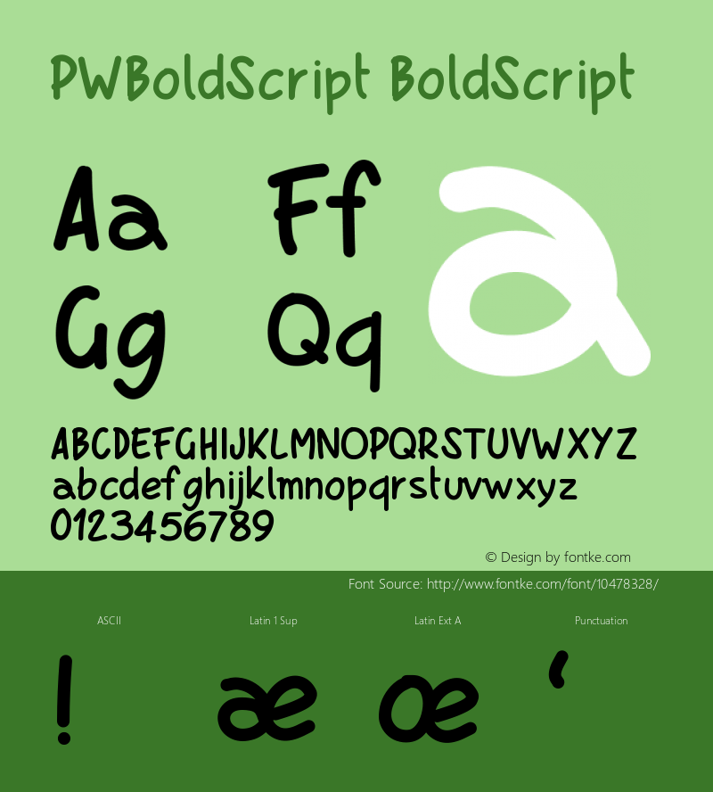 PWBoldScript BoldScript Version 001.000图片样张