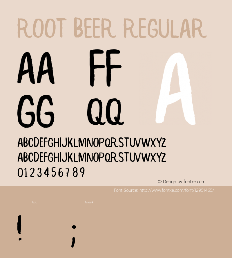 Root Beer Regular Version 1.00 February 16, 2016, initial release图片样张