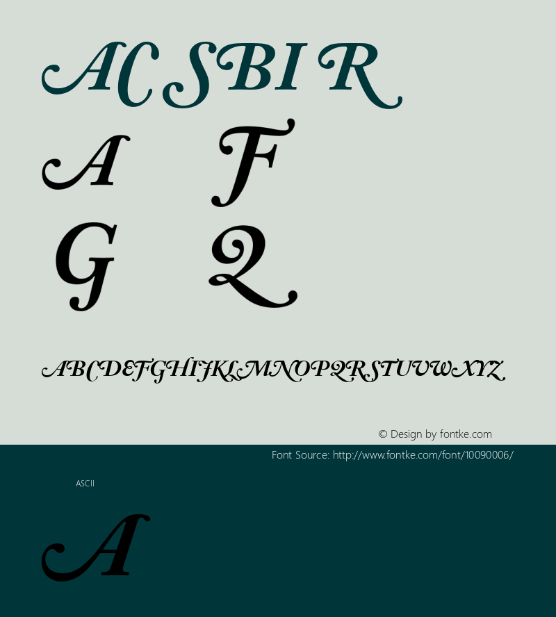 ACaslon SwashBoldItalic Regular V1.1图片样张