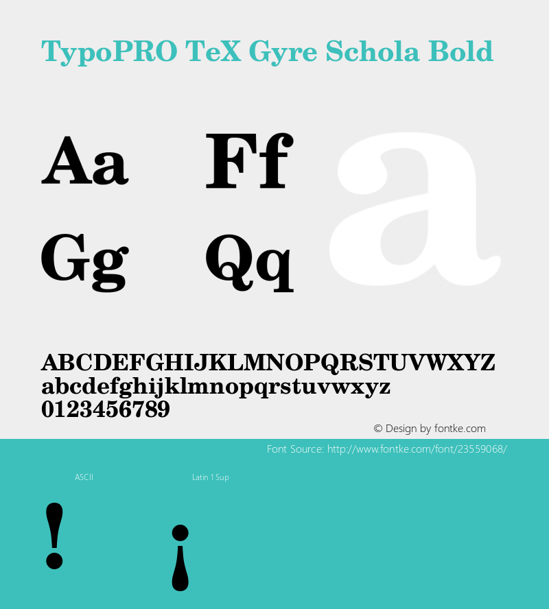 TypoPRO TeXGyreSchola-Bold Version 2.005;PS 2.005;hotconv 1.0.49;makeotf.lib2.0.14853图片样张