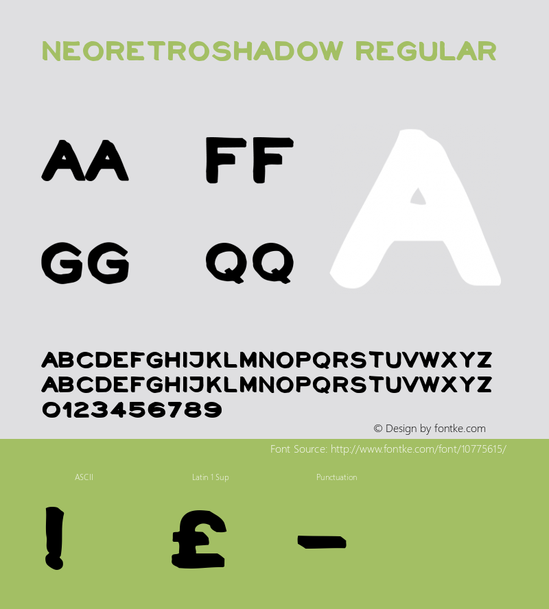 NeoRetroShadow Regular Macromedia Fontographer 4.1.5 18.07.2004图片样张