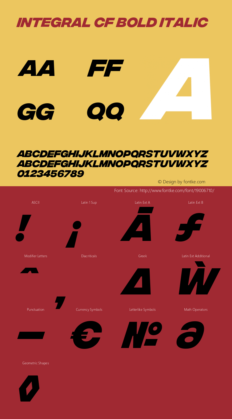 Integral CF Bold Italic Version 1.100图片样张