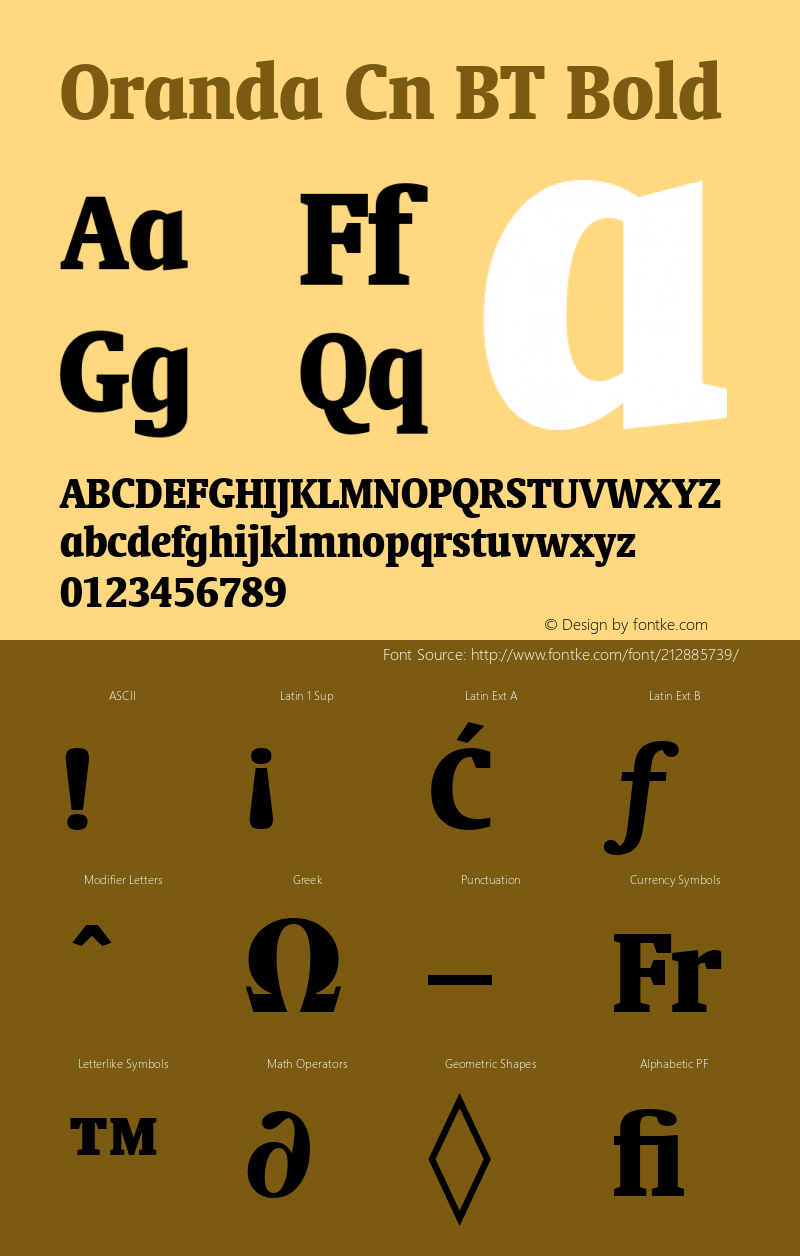 Oranda Cn BT Bold Version 1.01 emb4-OT图片样张