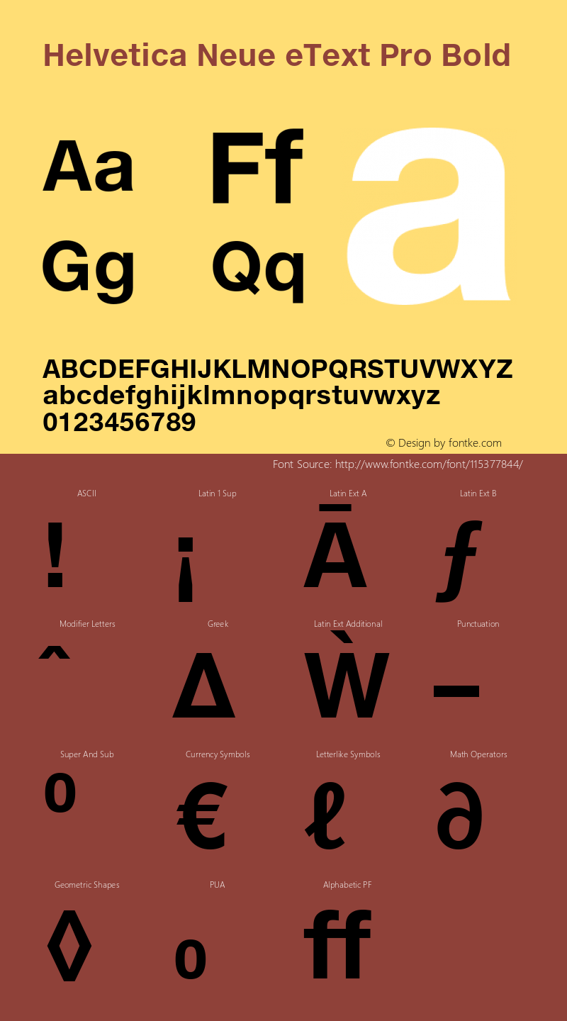 Helvetica Neue eText Pro Bold Version 2.00图片样张
