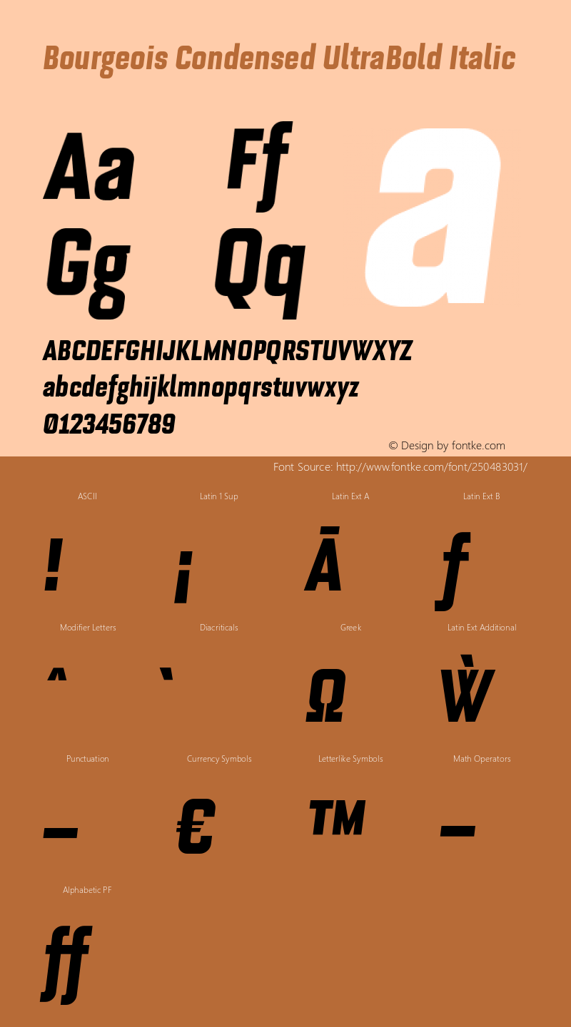 Bourgeois Condensed UltraBold Italic Version 1.105;PS 001.105;hotconv 1.0.88;makeotf.lib2.5.64775图片样张