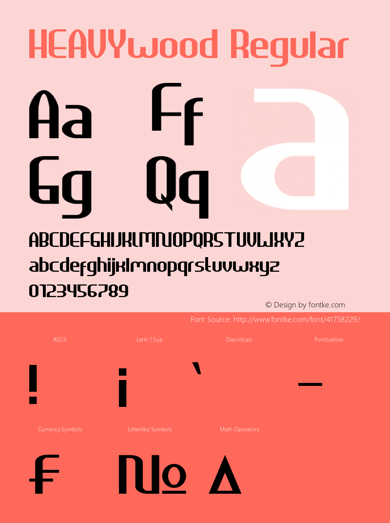 HEAVYwood Version 1.00;September 30, 2019;FontCreator 12.0.0.2535 64-bit图片样张