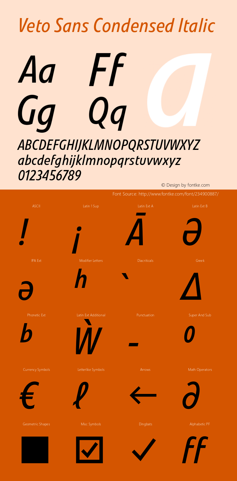 Veto Sans Cond Italic Version 1.00, build 17, s3图片样张