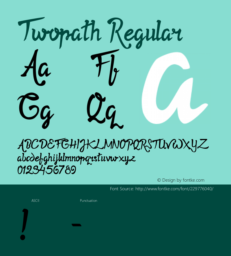 Twopath Version 1.00;May 20, 2020;FontCreator 12.0.0.2525 32-bit图片样张