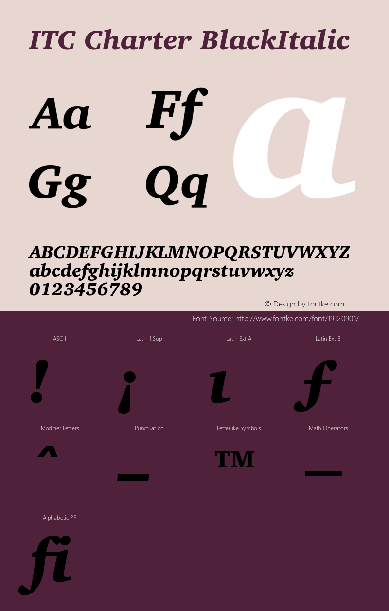 ITC Charter Black Italic Version 003.001图片样张