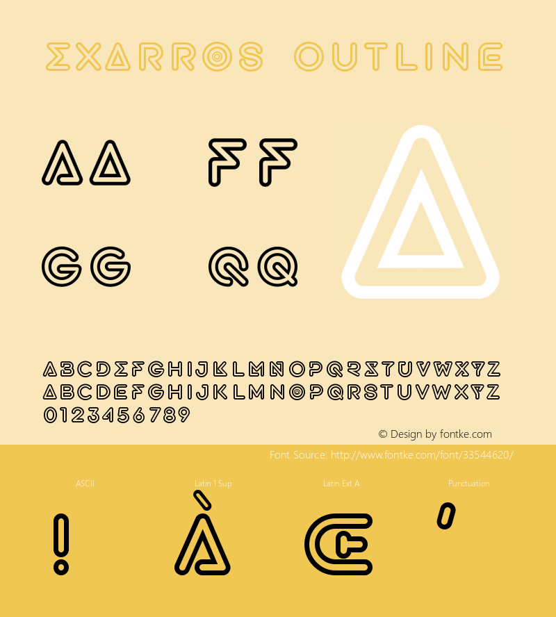 Exarros Outline Version 1.002;Fontself Maker 3.1.1图片样张