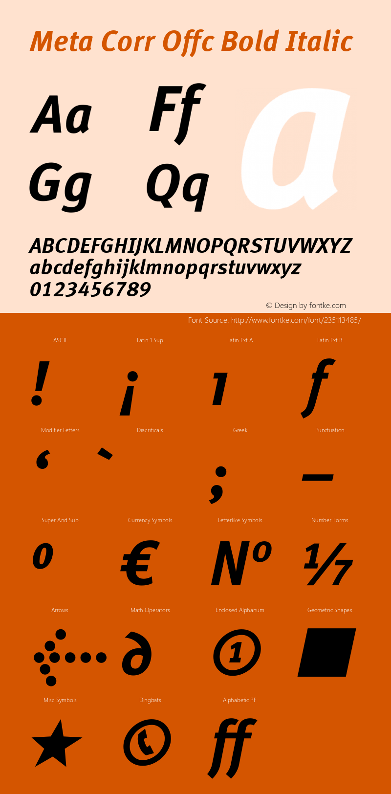 Meta Corr Offc Bold Italic Version 7.504; 2012; Build 1021图片样张