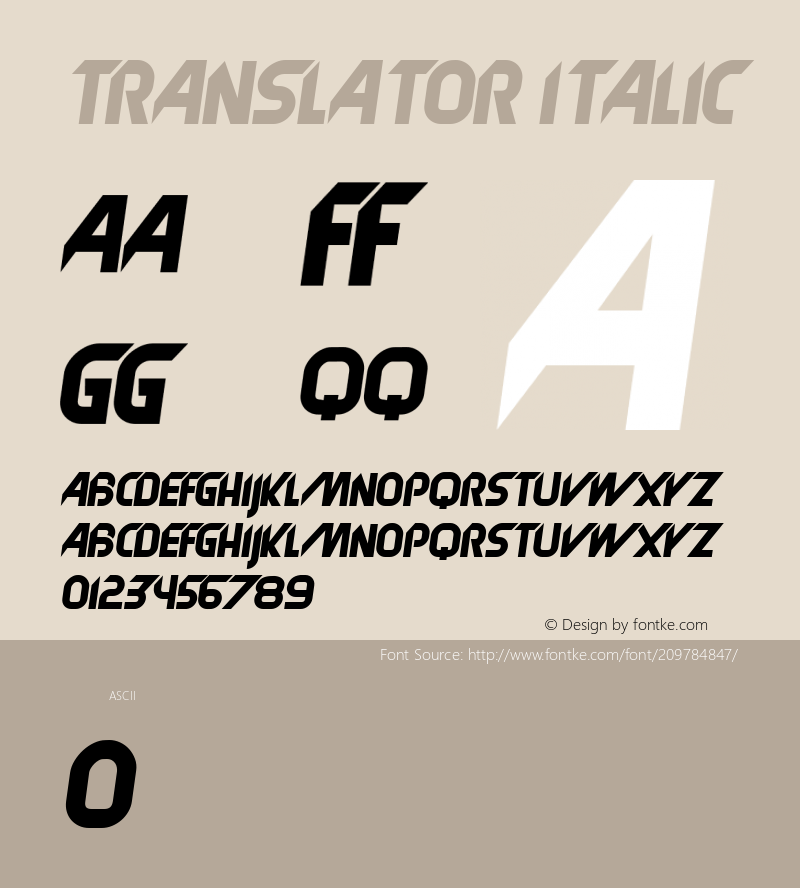 Translator Italic Version 1.000图片样张