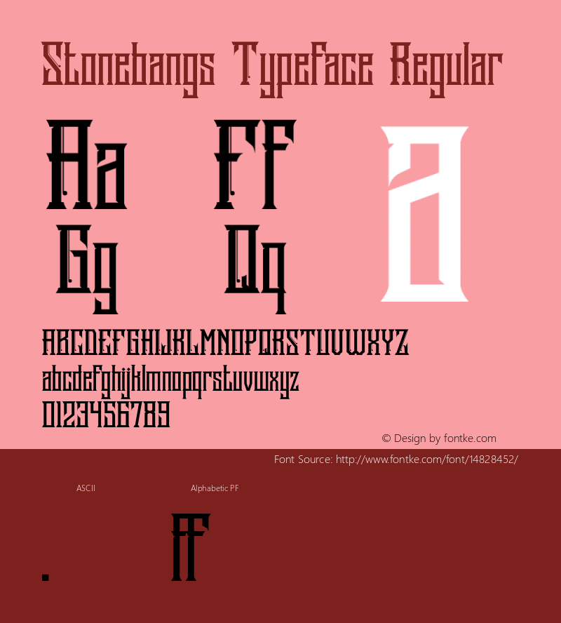 Stonebangs Typeface Regular 1.000图片样张