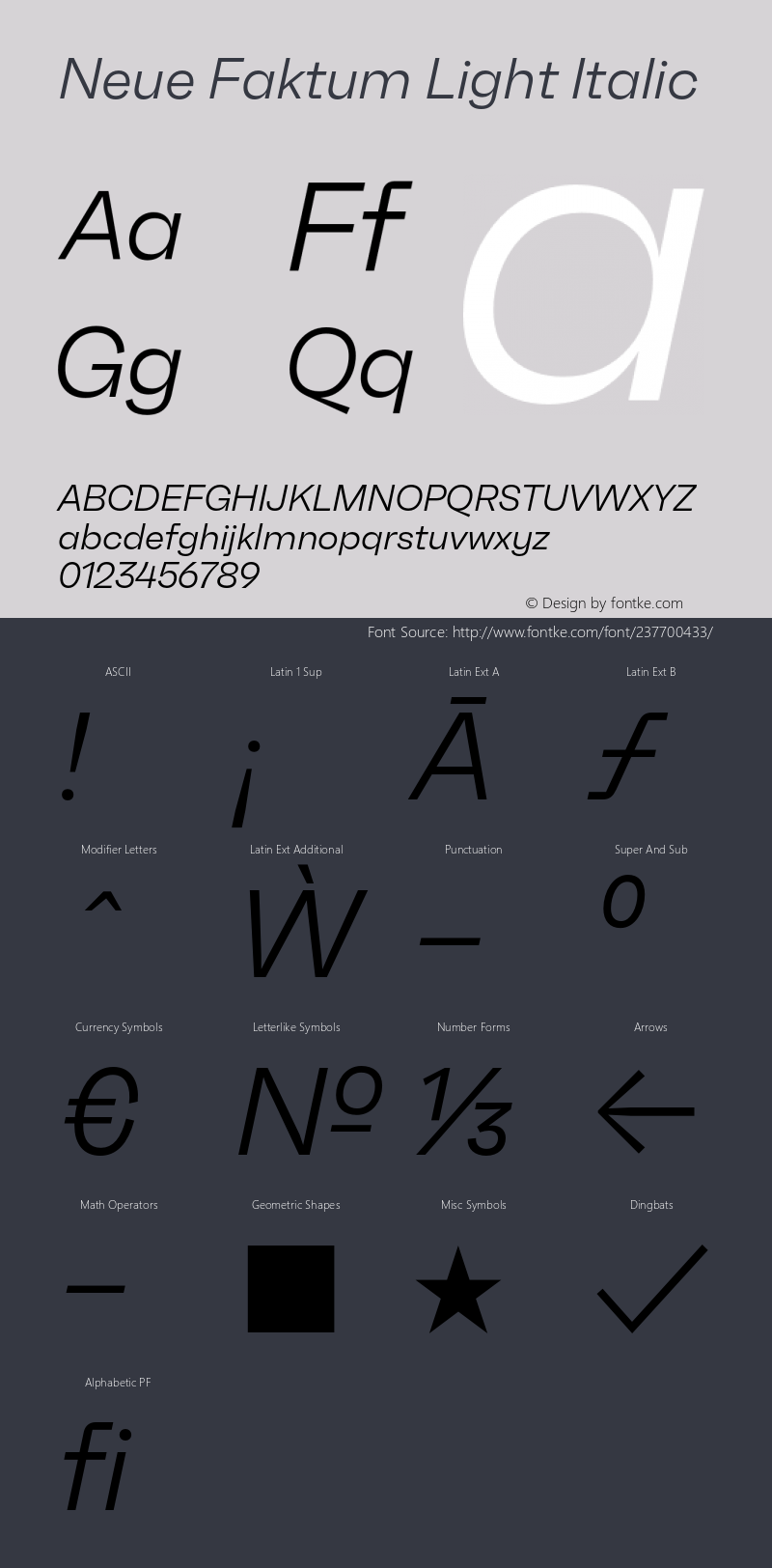 NeueFaktum-LightItalic Version 1.000图片样张