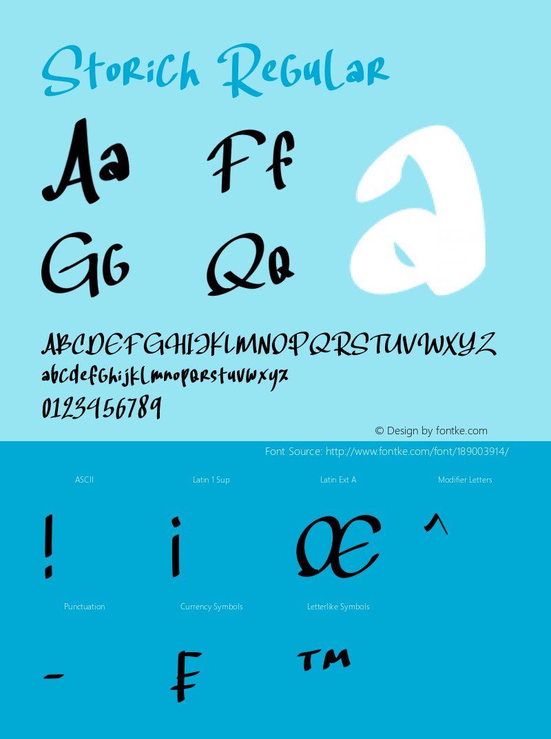 Storich Version 1.00;November 2, 2021;FontCreator 12.0.0.2567 64-bit图片样张