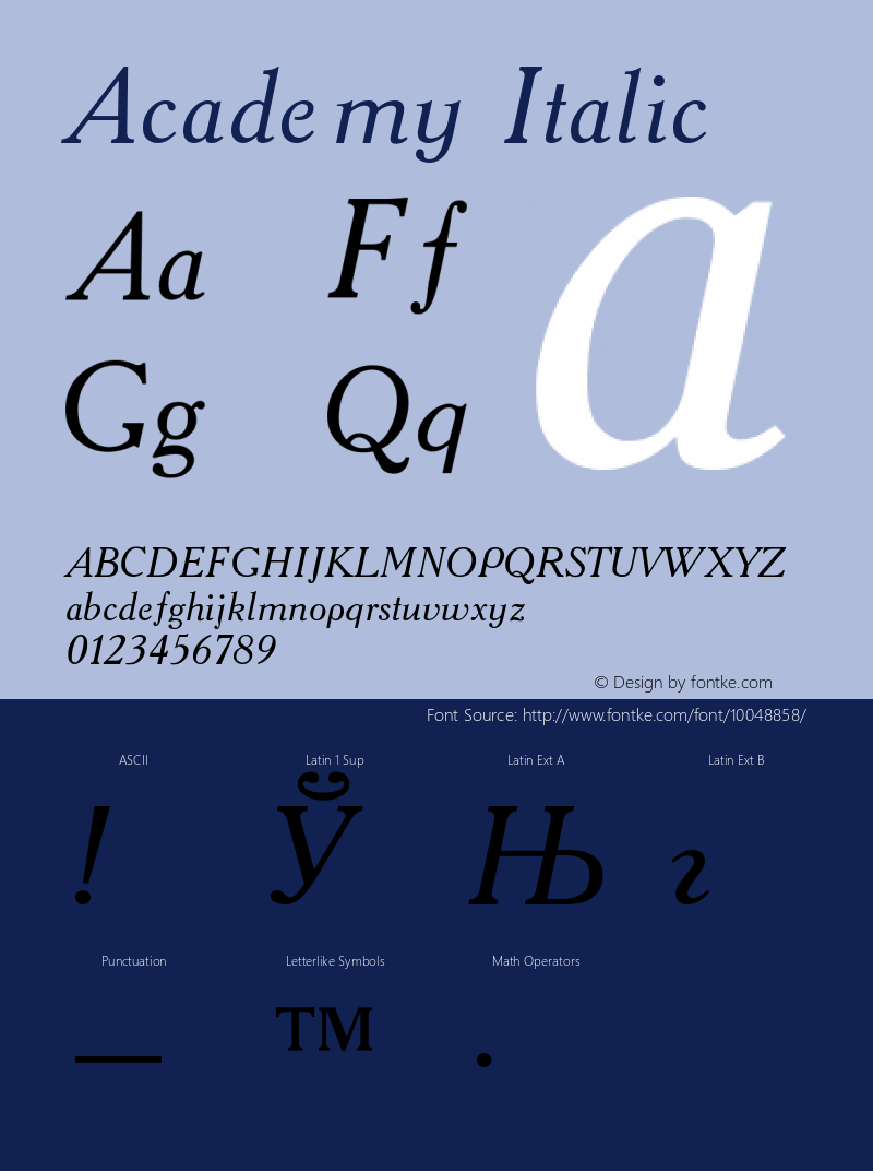 Academy Italic Converted from t:\ACD56___.TF1 by ALLTYPE图片样张