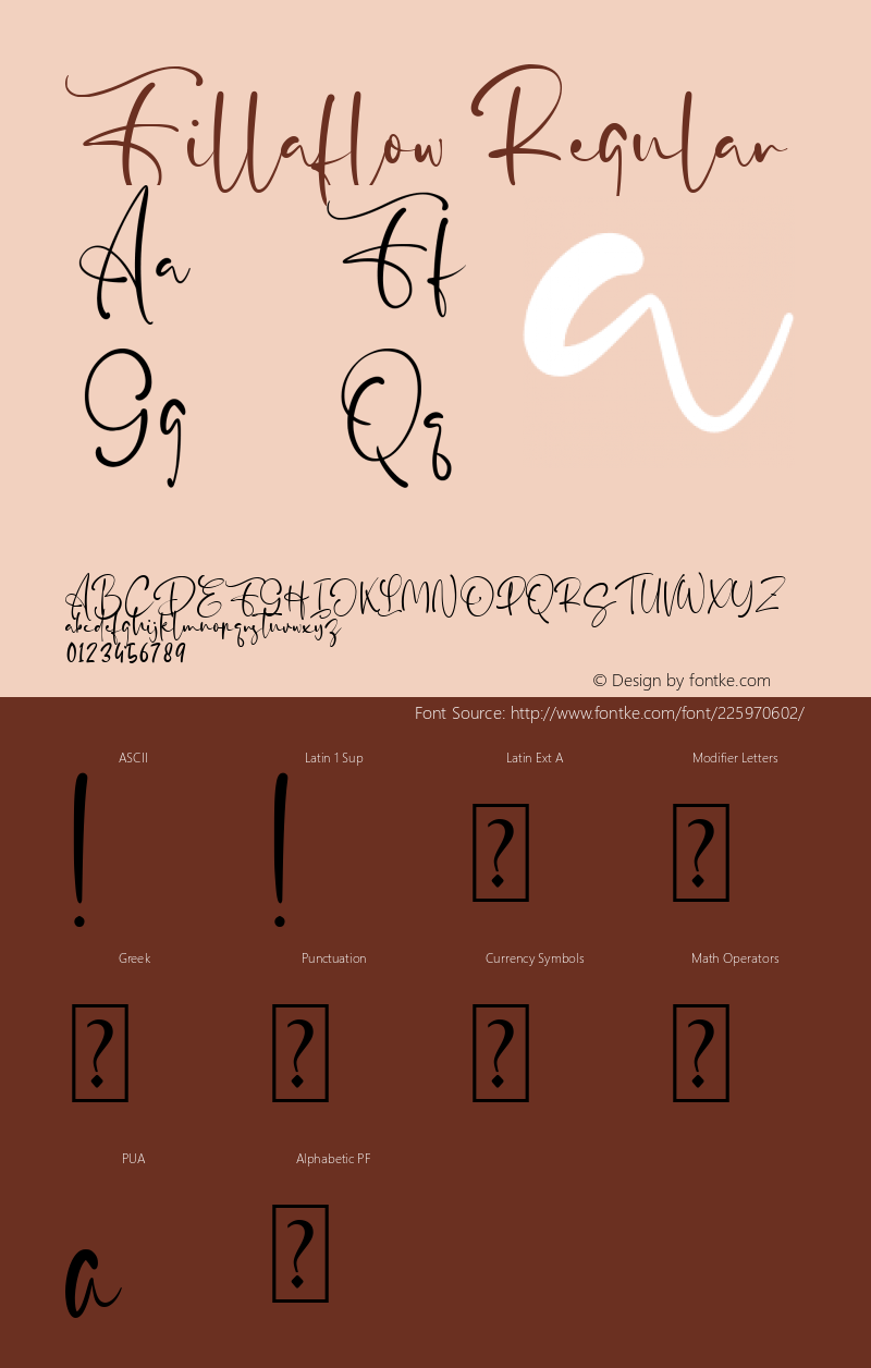 Fillaflow Version 1.00;April 28, 2021;FontCreator 12.0.0.2563 64-bit图片样张
