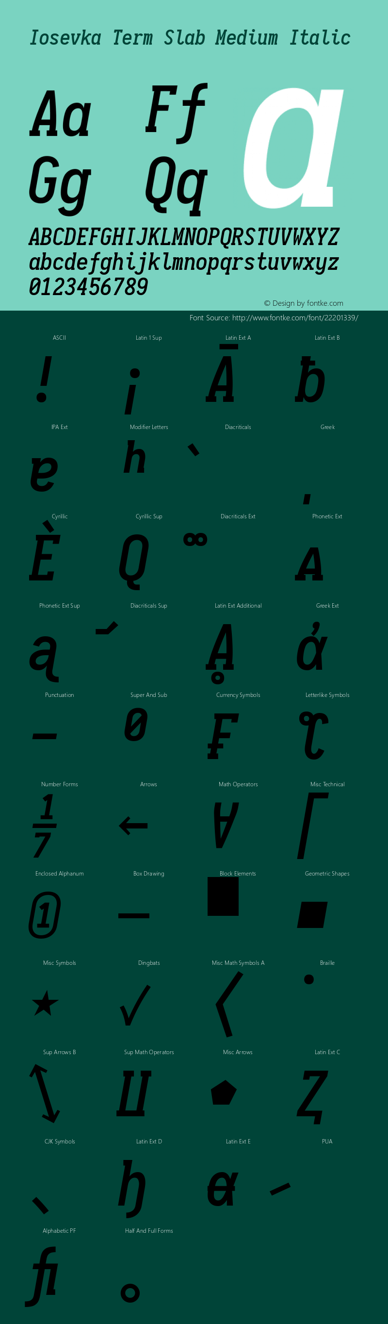 Iosevka Term Slab Medium Italic 1.13.1; ttfautohint (v1.6)图片样张