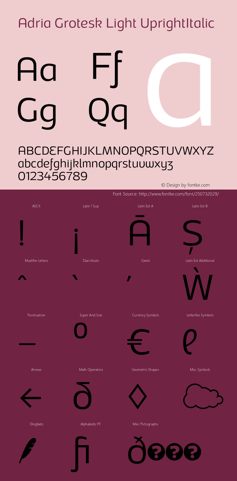 Adria Grotesk Light UprightItalic Version 1.001;PS 001.001;hotconv 1.0.70;makeotf.lib2.5.58329图片样张