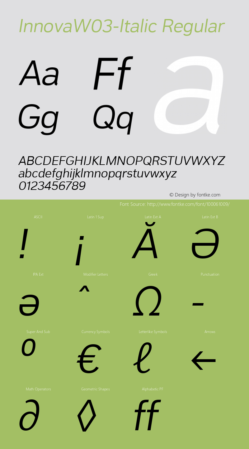 Innova W03 Italic Version 1.50图片样张