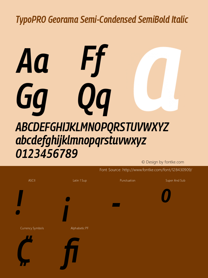 TypoPRO Georama Semi Condensed SemiBold Italic Version 1.001图片样张