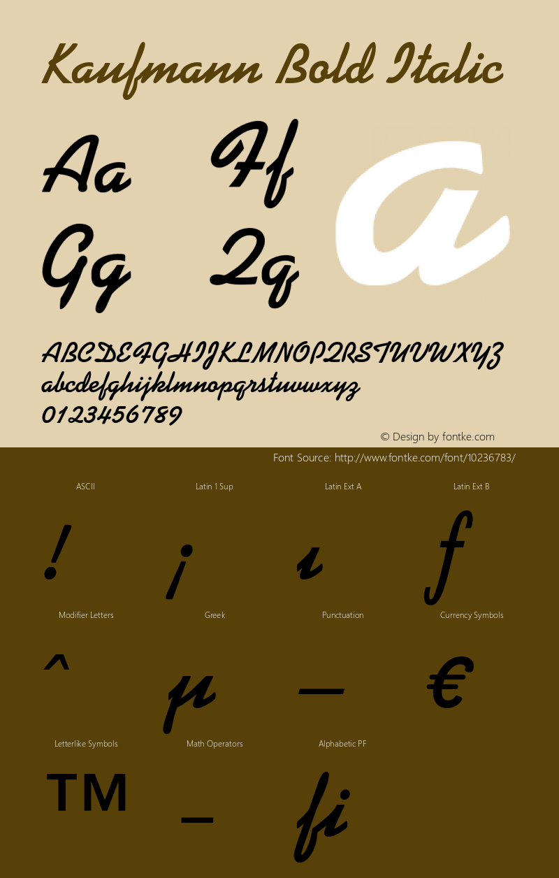 Kaufmann Bold Italic OTF 1.0;PS 001.002;Core 1.0.22图片样张