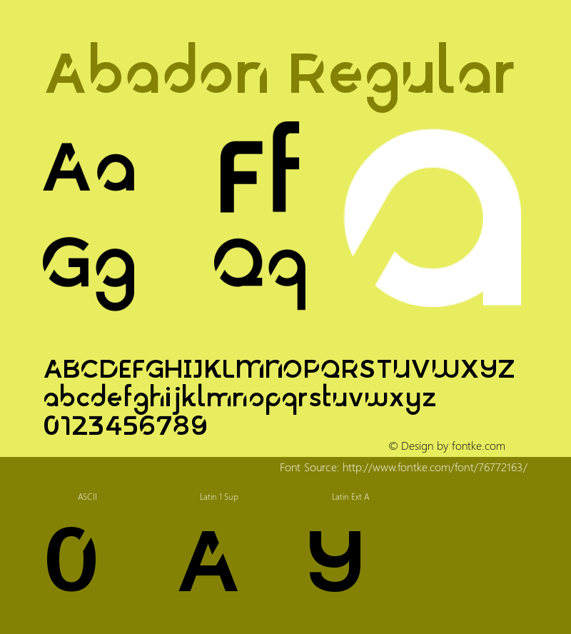 Abadon Version 1.001;Fontself Maker 3.5.1图片样张