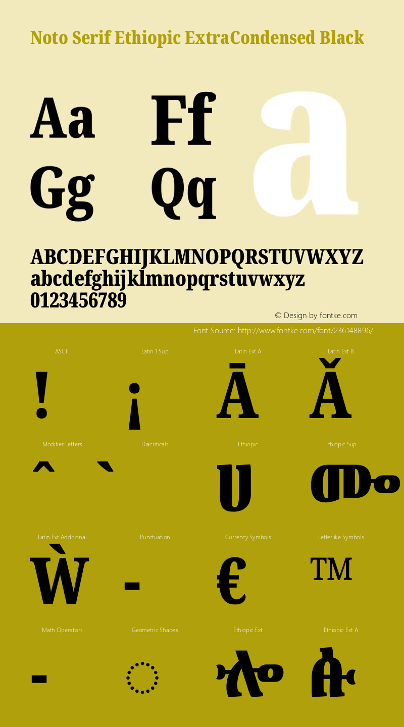 Noto Serif Ethiopic ExtraCondensed Black Version 2.101图片样张