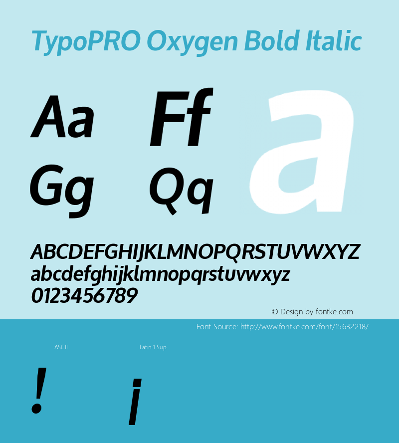 TypoPRO Oxygen Bold Italic Version 1.000图片样张