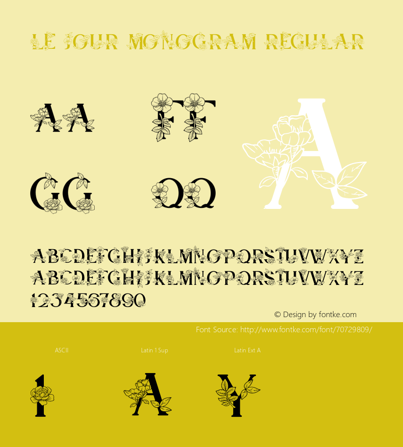 Le Jour Monogram Version 1.00;July 2, 2020;FontCreator 12.0.0.2567 32-bit图片样张