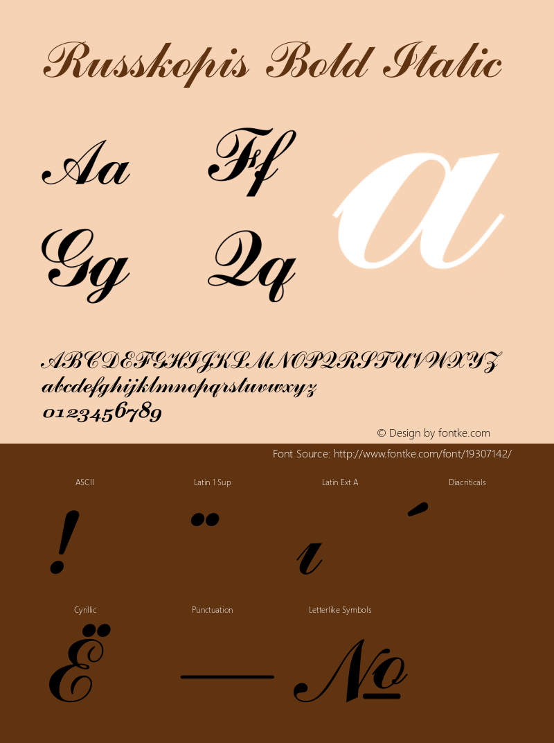 Russkopis Bold Italic Version 0.1.0图片样张