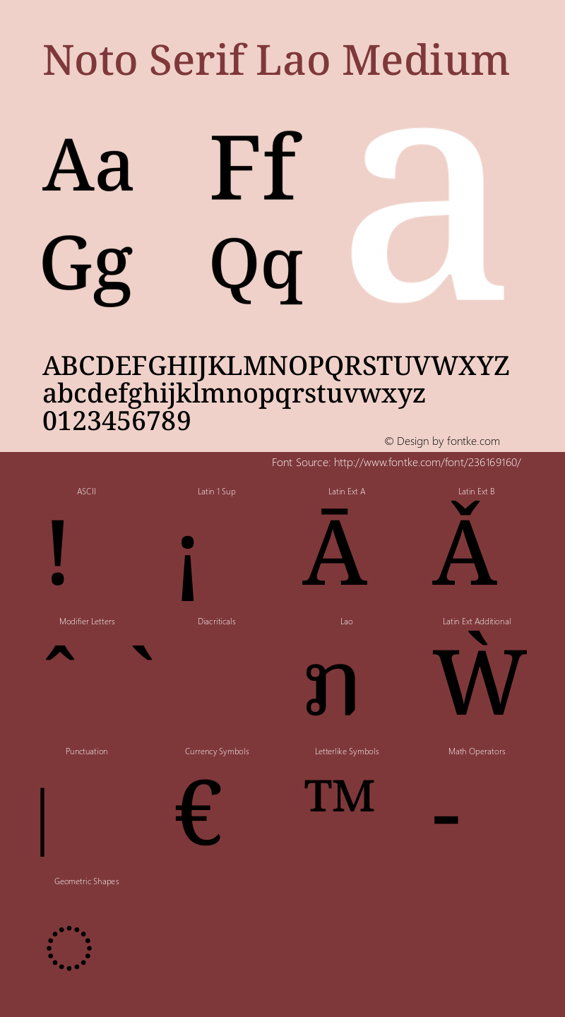 Noto Serif Lao Medium Version 2.002图片样张