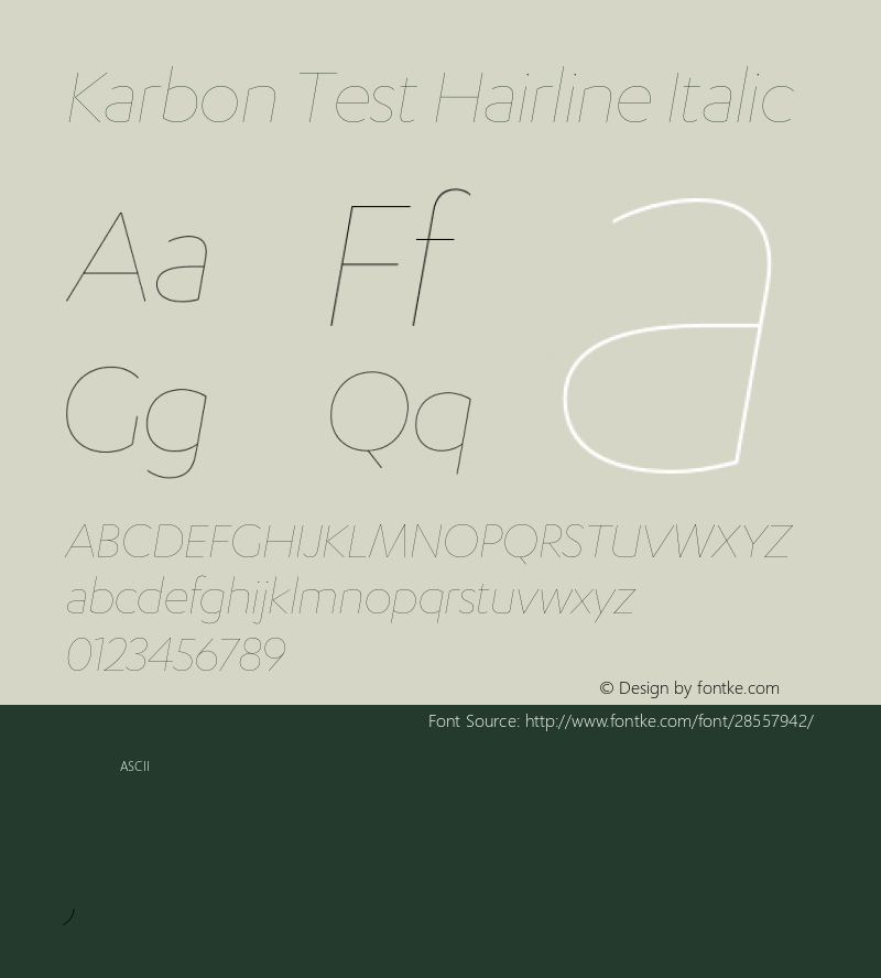 Karbon Hairline Test Italic Version 1.1图片样张