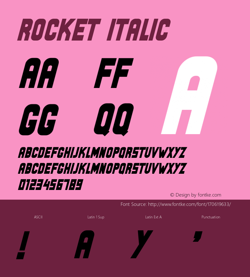 Rocket Italic Version 1.002;Fontself Maker 3.5.4图片样张