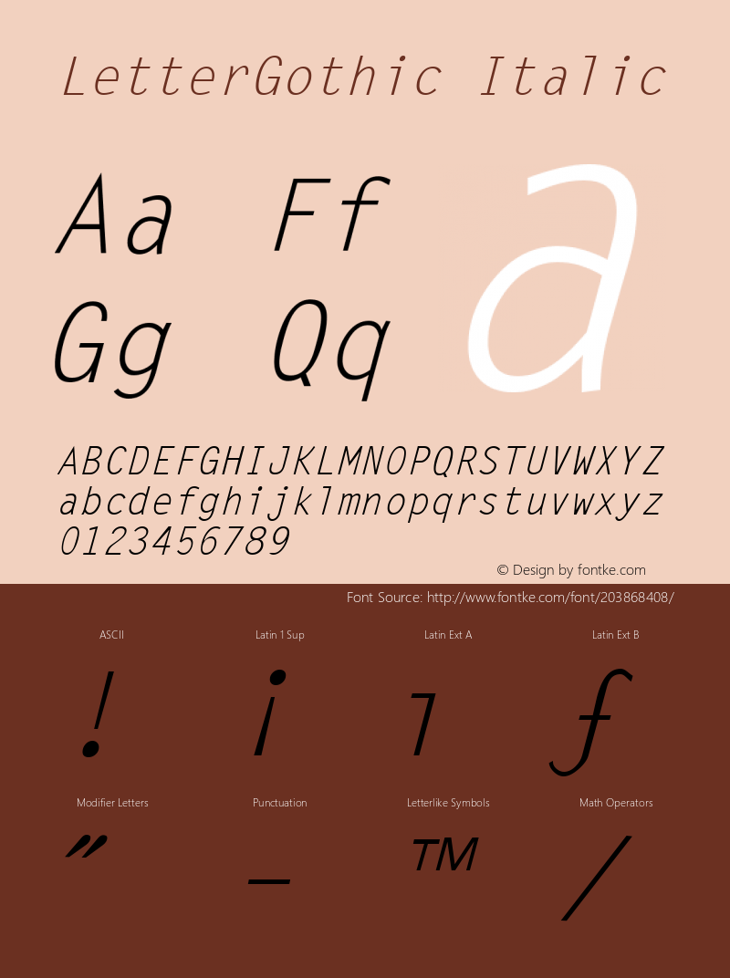 LetterGothic Italic Altsys Metamorphosis:12/19/95图片样张