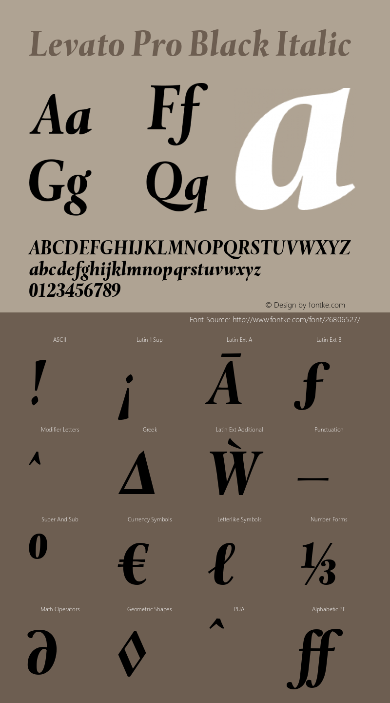 Levato Pro Black Italic Version 1.00图片样张