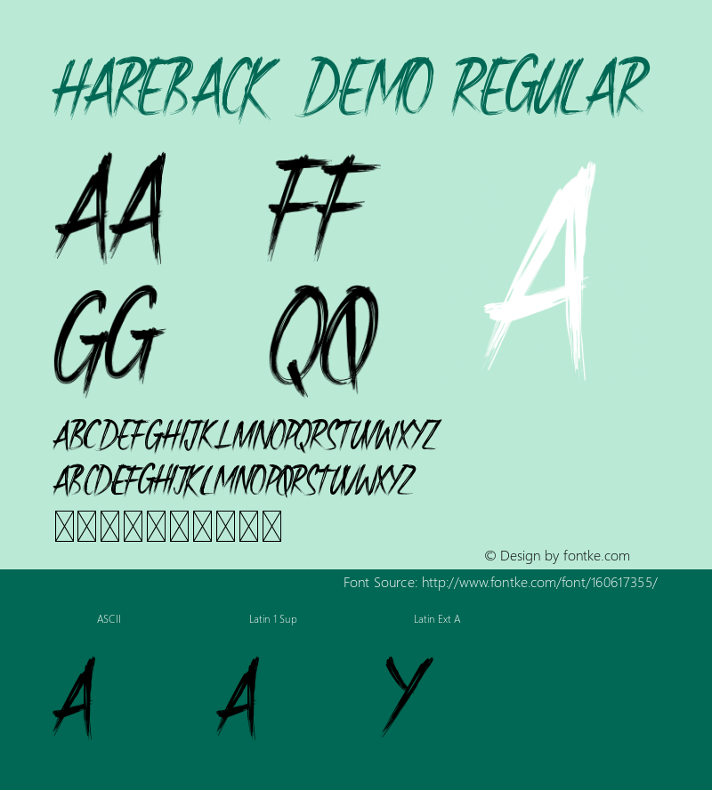 Hareback Demo Version 1.001;Fontself Maker 3.5.1图片样张