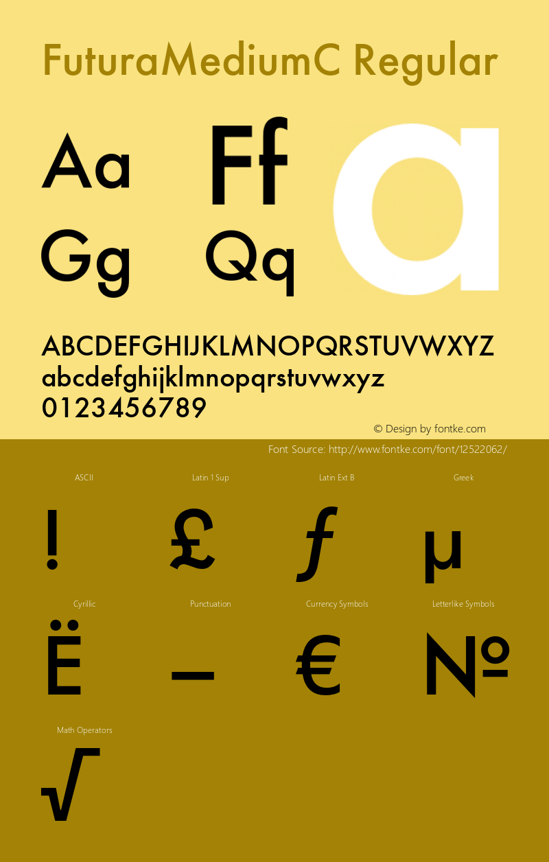 FuturaMediumC Regular OTF 1.0;PS 001.000;Core 116;AOCM 1.0 28图片样张