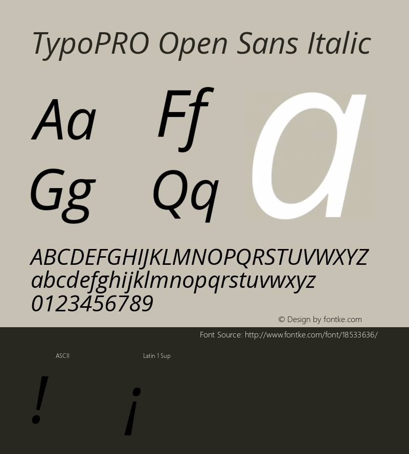 TypoPRO Open Sans Italic Version 1.10图片样张