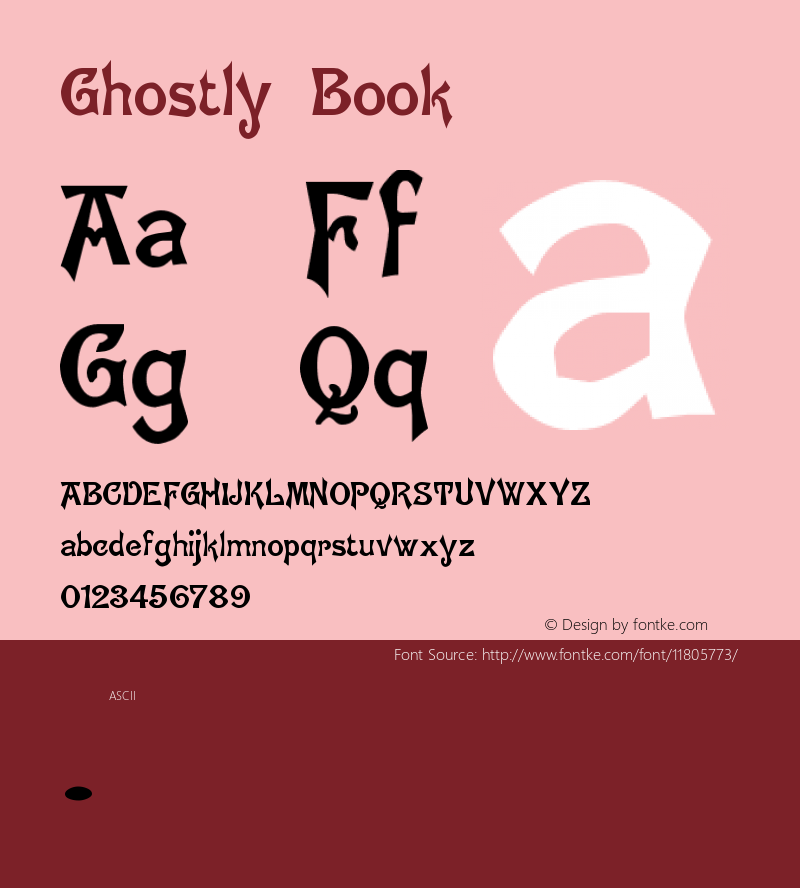 Ghostly Book Version Altsys Fontographer图片样张