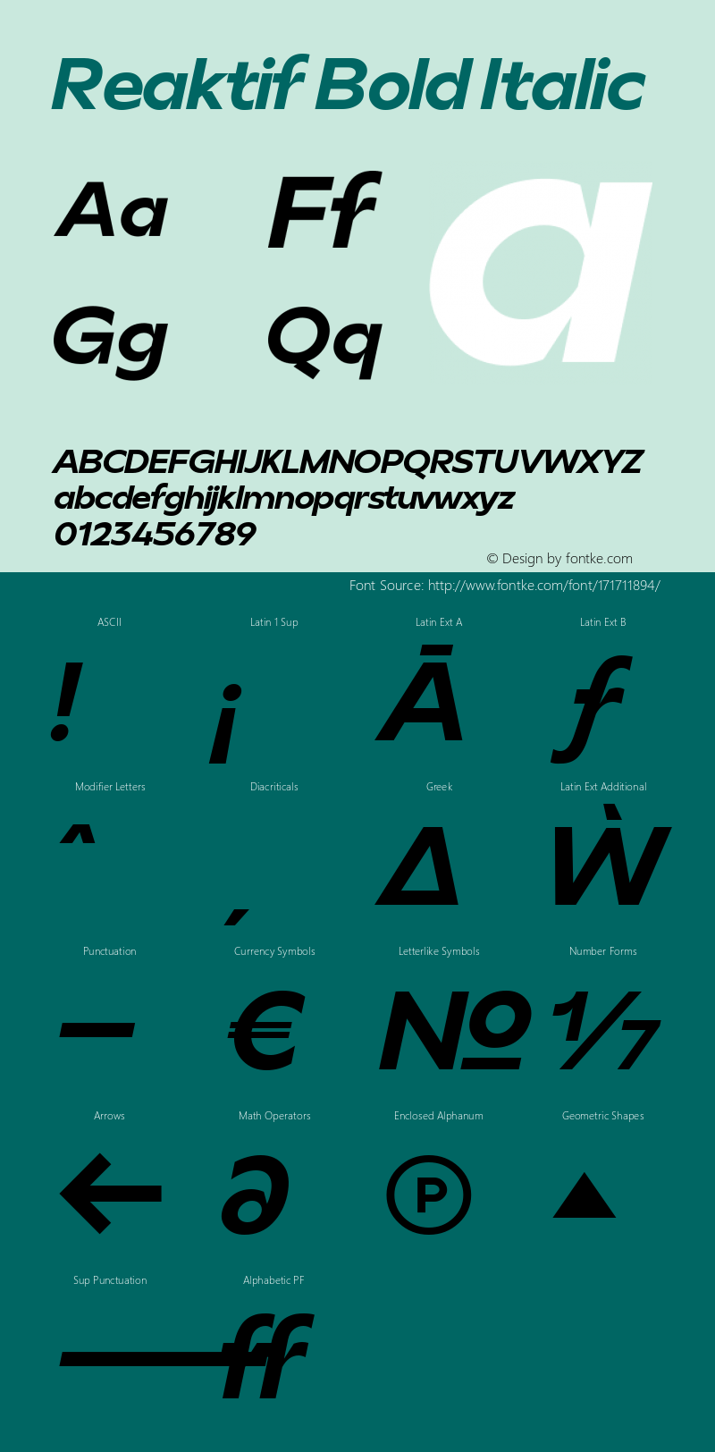 Reaktif Bold Italic 1.000图片样张