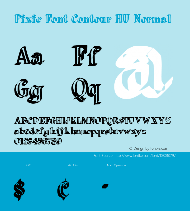 Pixie Font Contour HU Normal 1.000图片样张