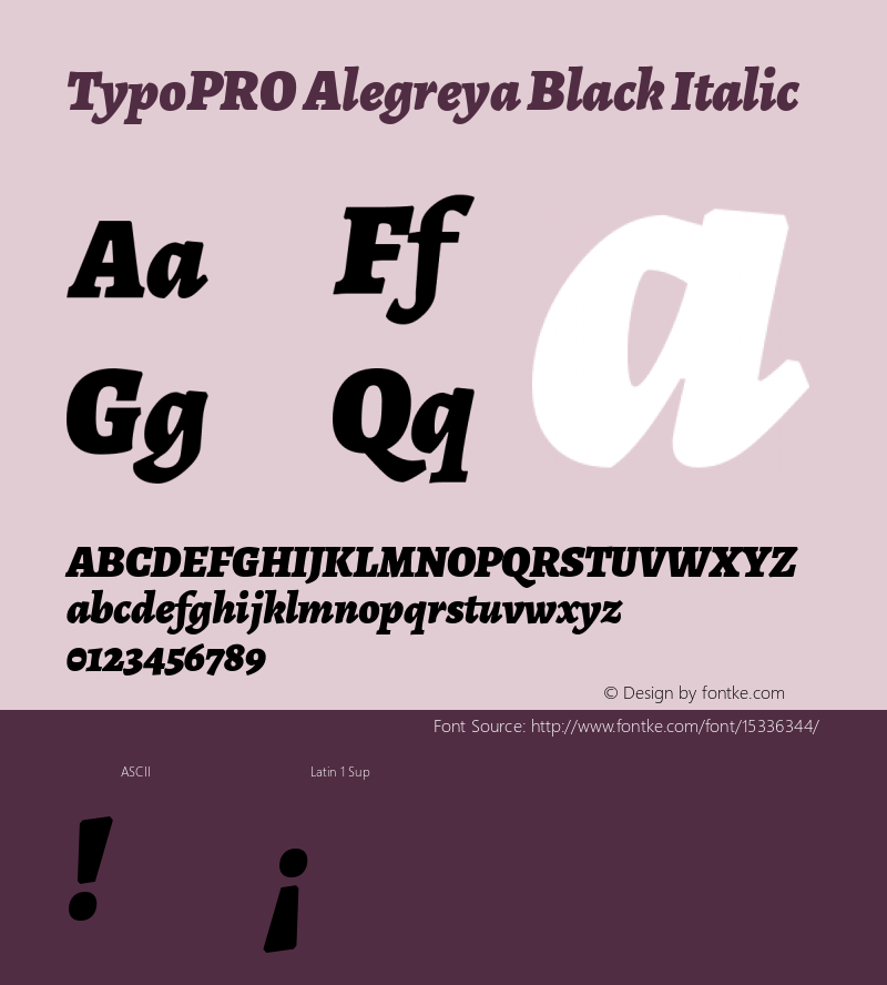 TypoPRO Alegreya Black Italic Version 1.003图片样张