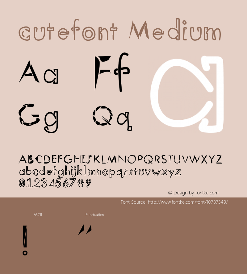 cutefont Medium Version 001.000图片样张