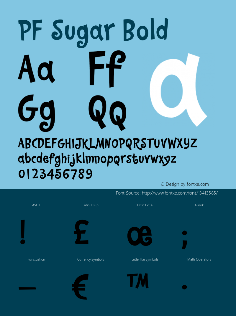 PF Sugar Bold OTF 1.000;PS 001.001;Core 1.0.34图片样张